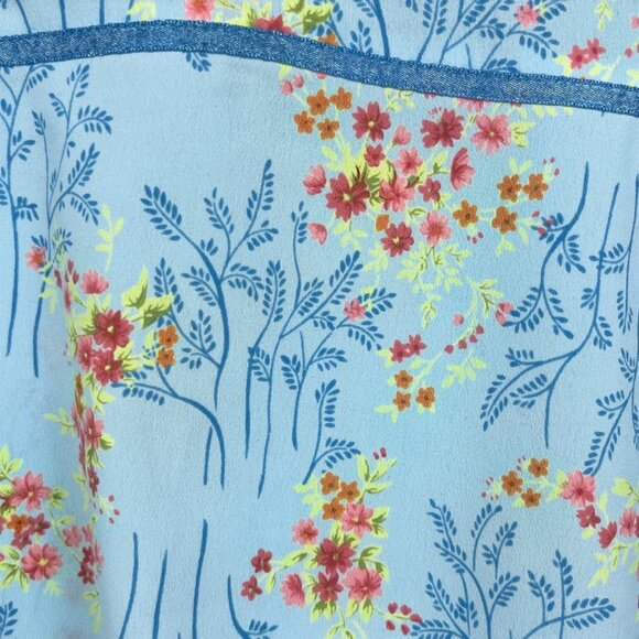 Old Navy Womens VTG Y2K Babydoll Top XL Blue Floral Whimsical Fairycore Dainty - Picture 4 of 7